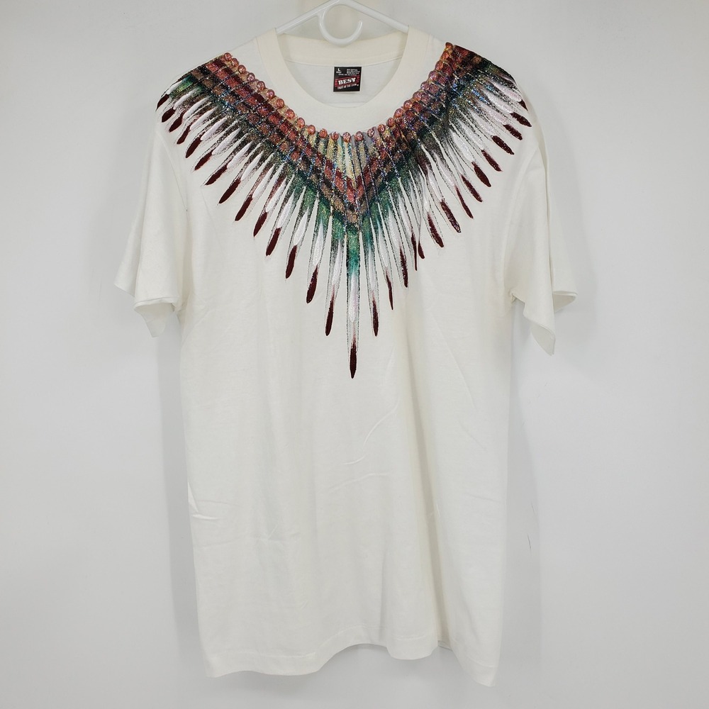 Vintage Fruit The Loom Best Southwestern Indian Native American Glitter Shirt‎